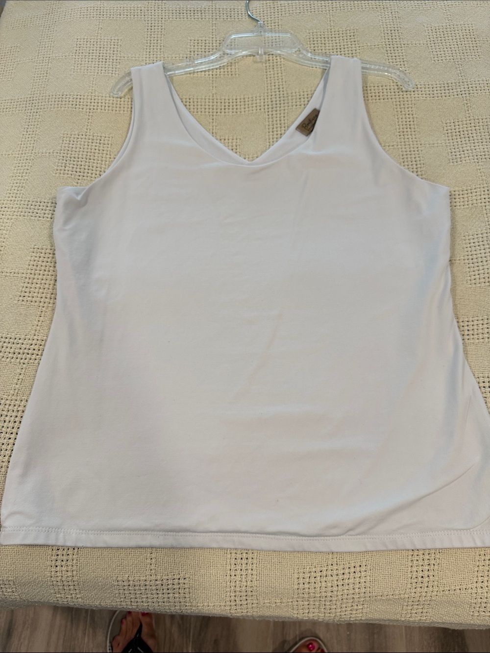 Women's White V-Neck Tank Top